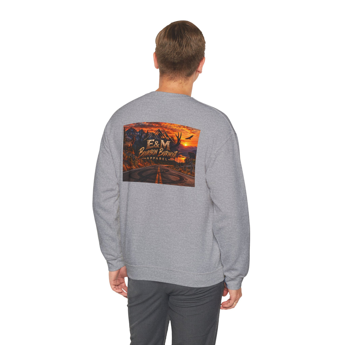 E&M Bourbon Burnout Apparel Crewneck Sweatshirt