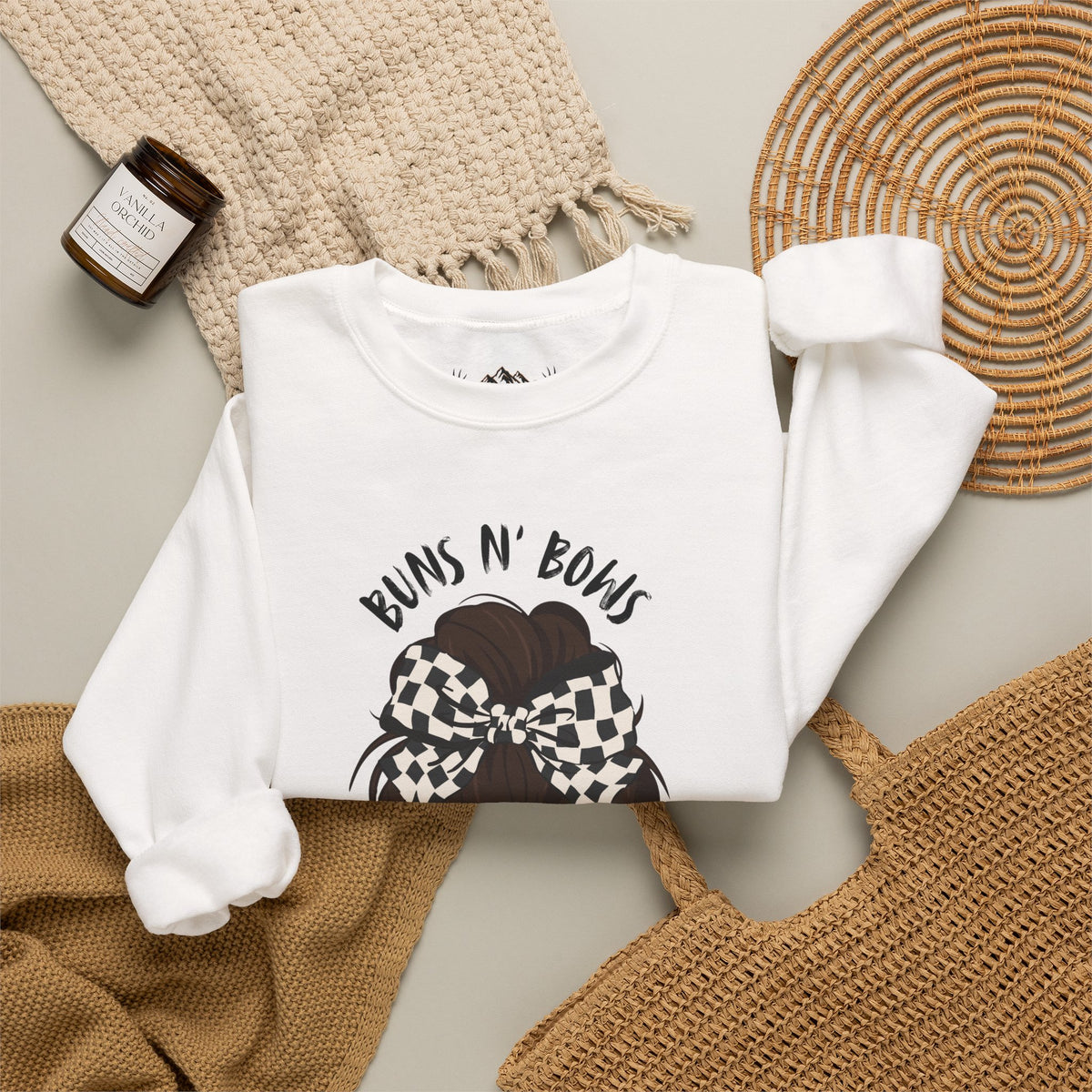 Buns N' Bows Boost & Burnouts Crewneck Sweatshirt
