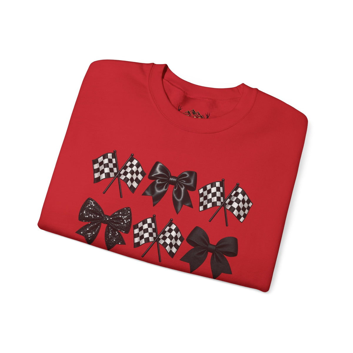 Bows & Racing Flag Crewneck Sweatshirt