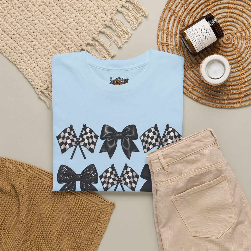 Bows & Racing Flag T-Shirt
