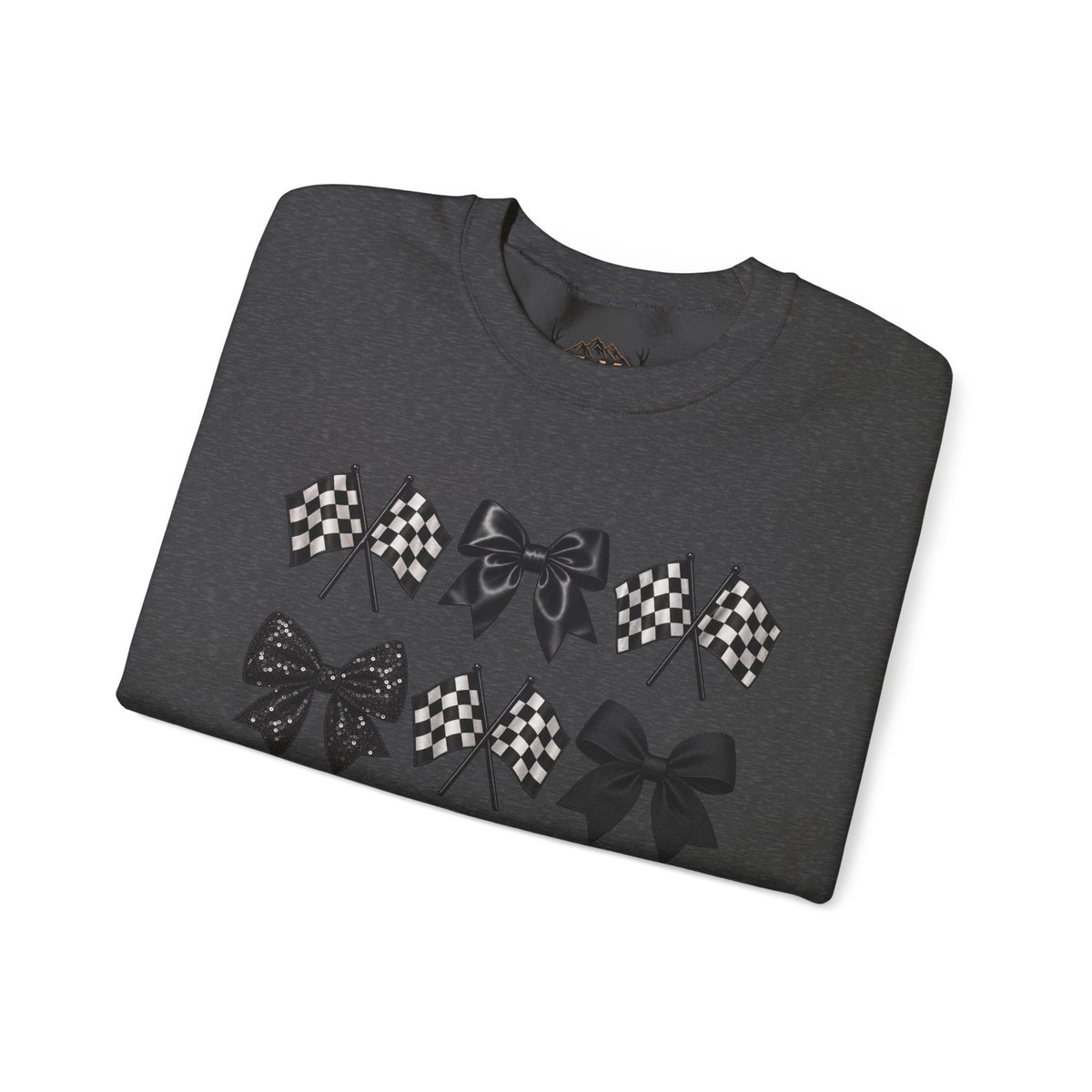 Bows & Racing Flag Crewneck Sweatshirt