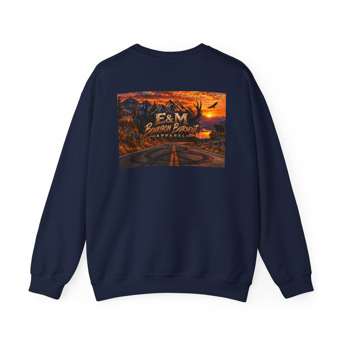 E&M Bourbon Burnout Apparel Crewneck Sweatshirt