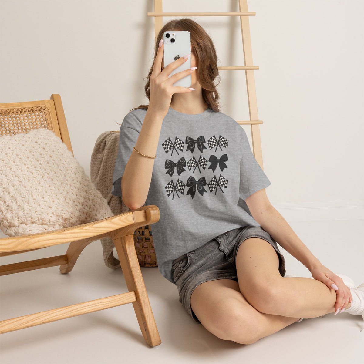 Bows & Racing Flag T-Shirt