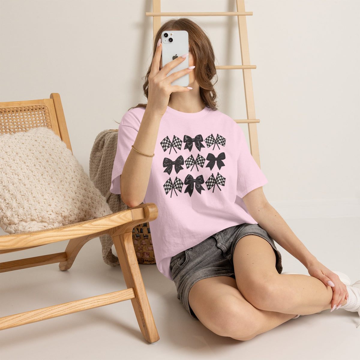 Bows & Racing Flag T-Shirt