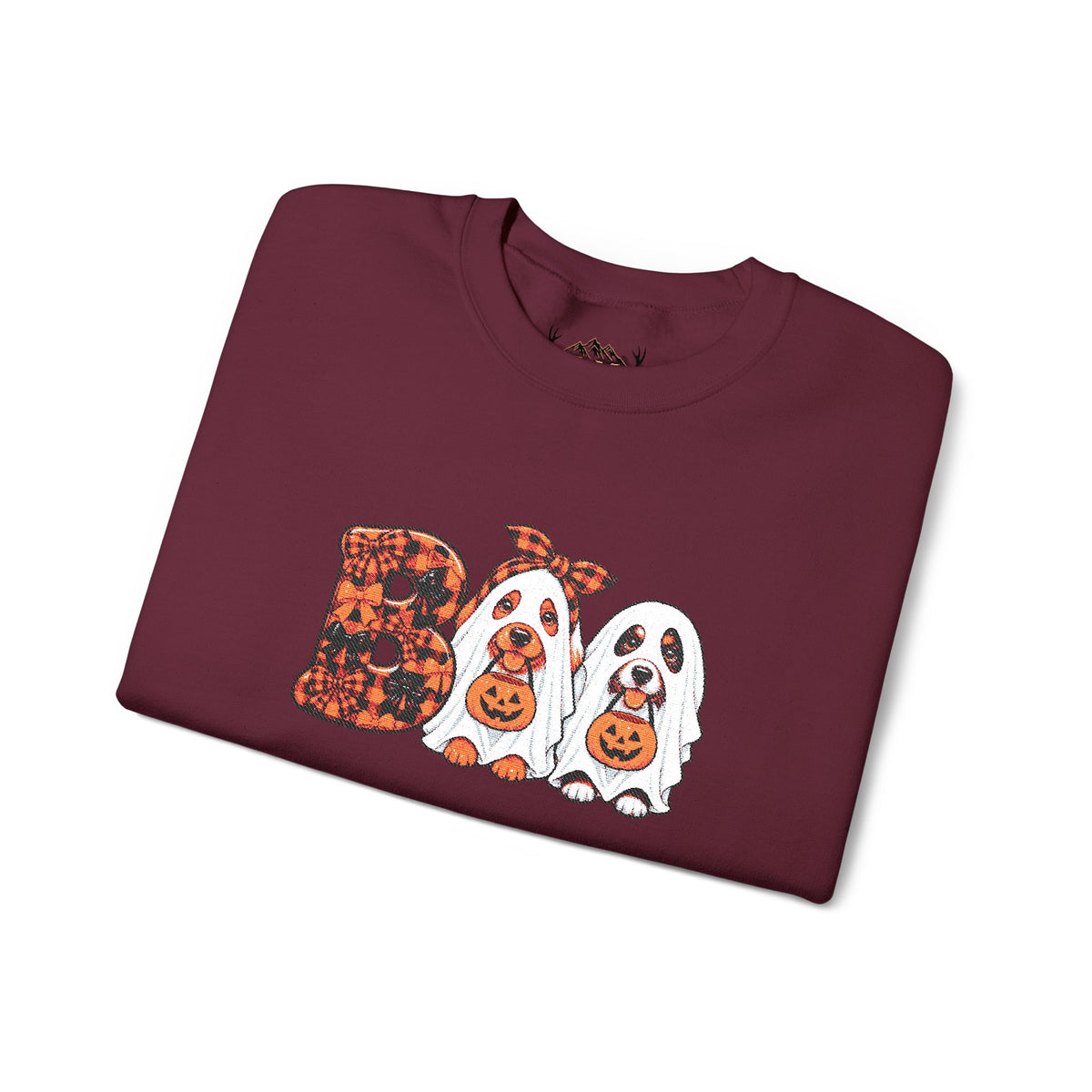 Dog Themed "BOO" Embroidered Crewneck Sweatshirt