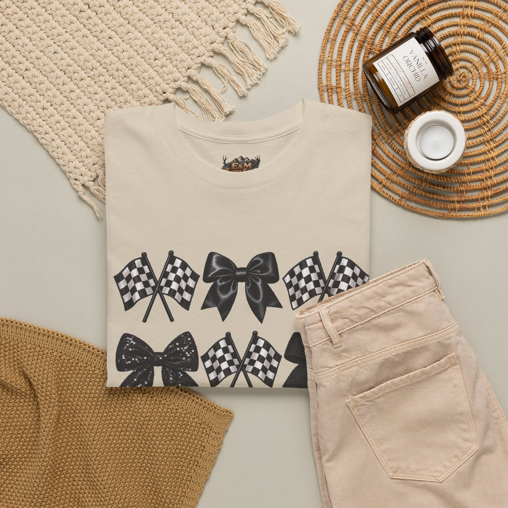 Bows & Racing Flag T-Shirt