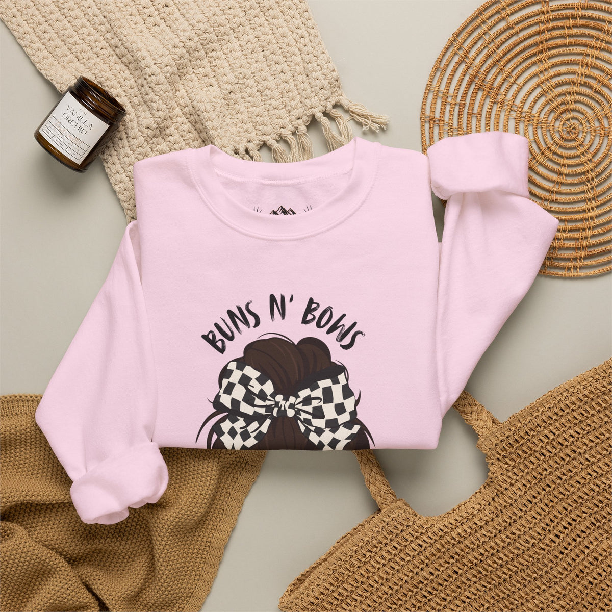 Buns N' Bows Boost & Burnouts Crewneck Sweatshirt