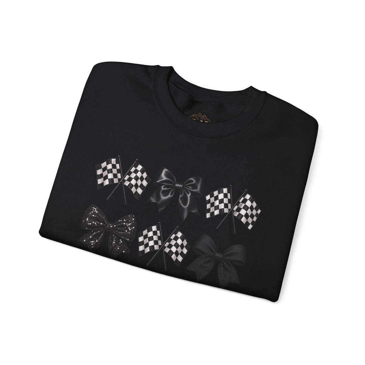Bows & Racing Flag Crewneck Sweatshirt
