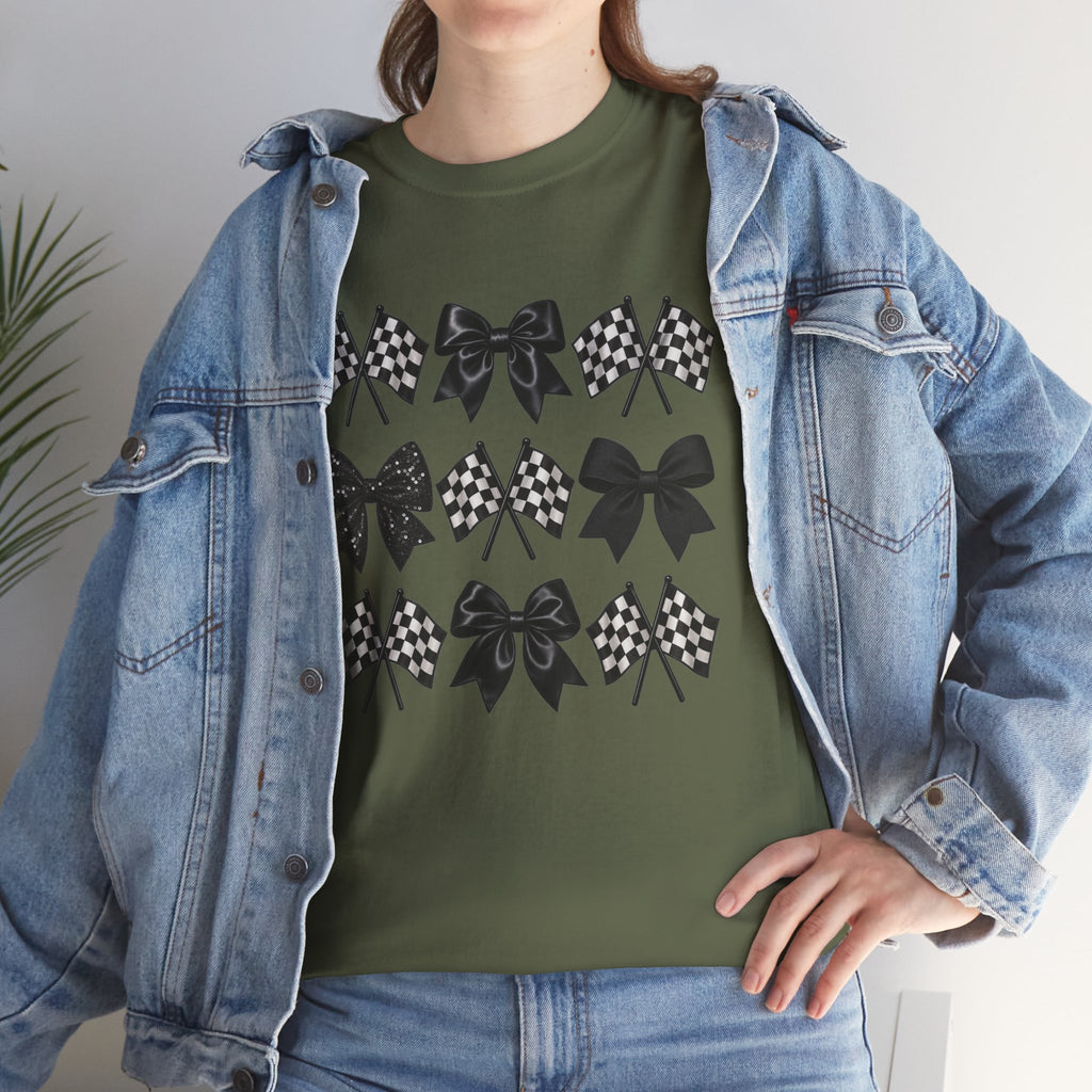Bows & Racing Flag T-Shirt