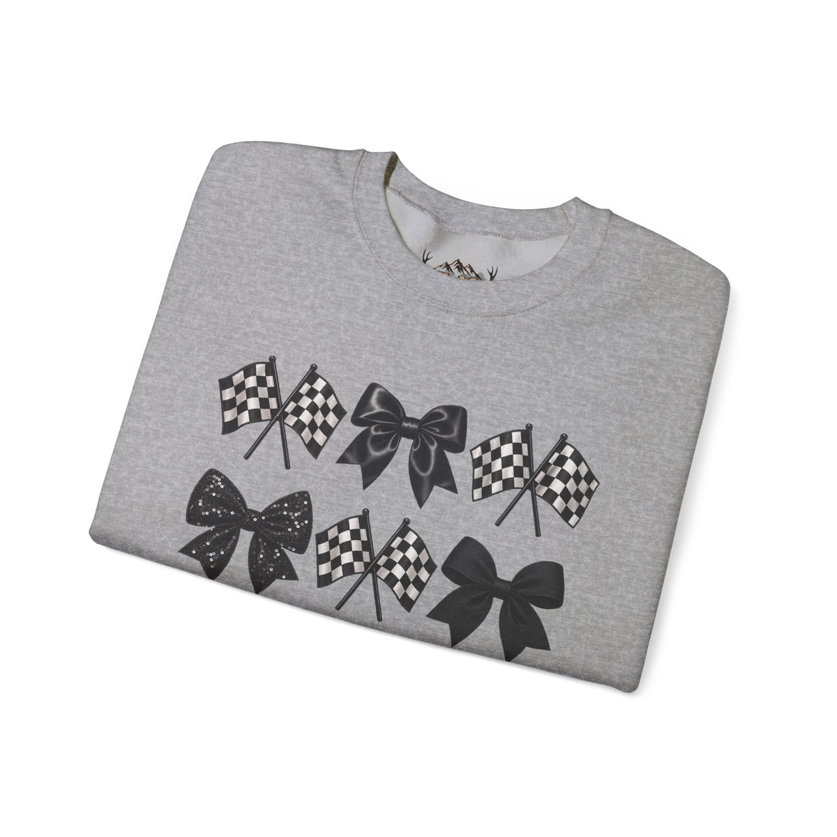 Bows & Racing Flag Crewneck Sweatshirt