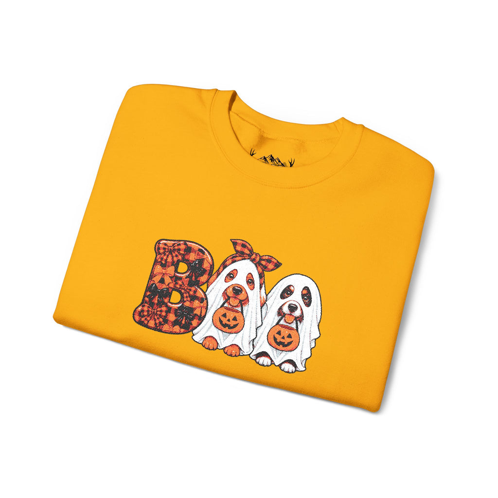 Dog Themed "BOO" Embroidered Crewneck Sweatshirt