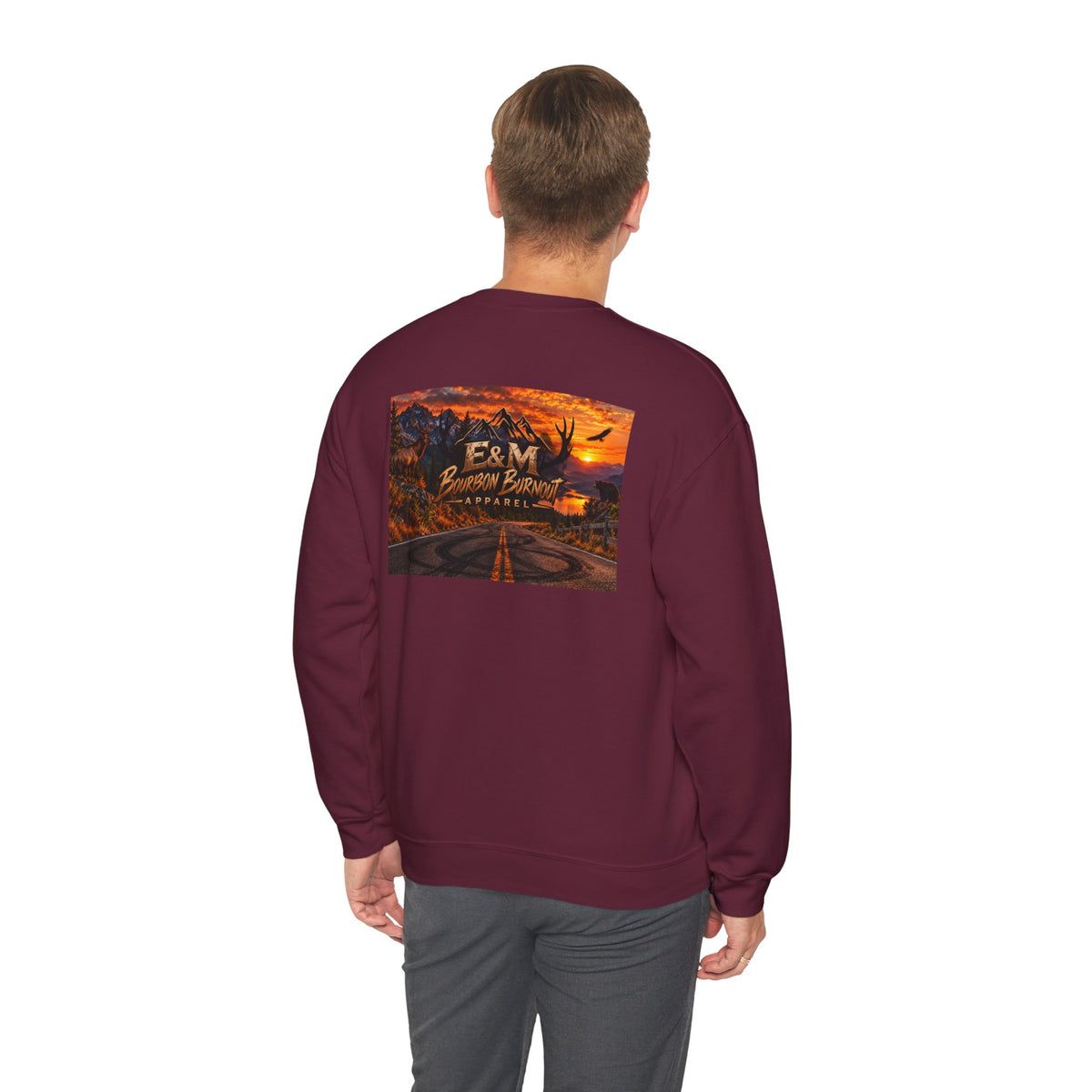 E&M Bourbon Burnout Apparel Crewneck Sweatshirt