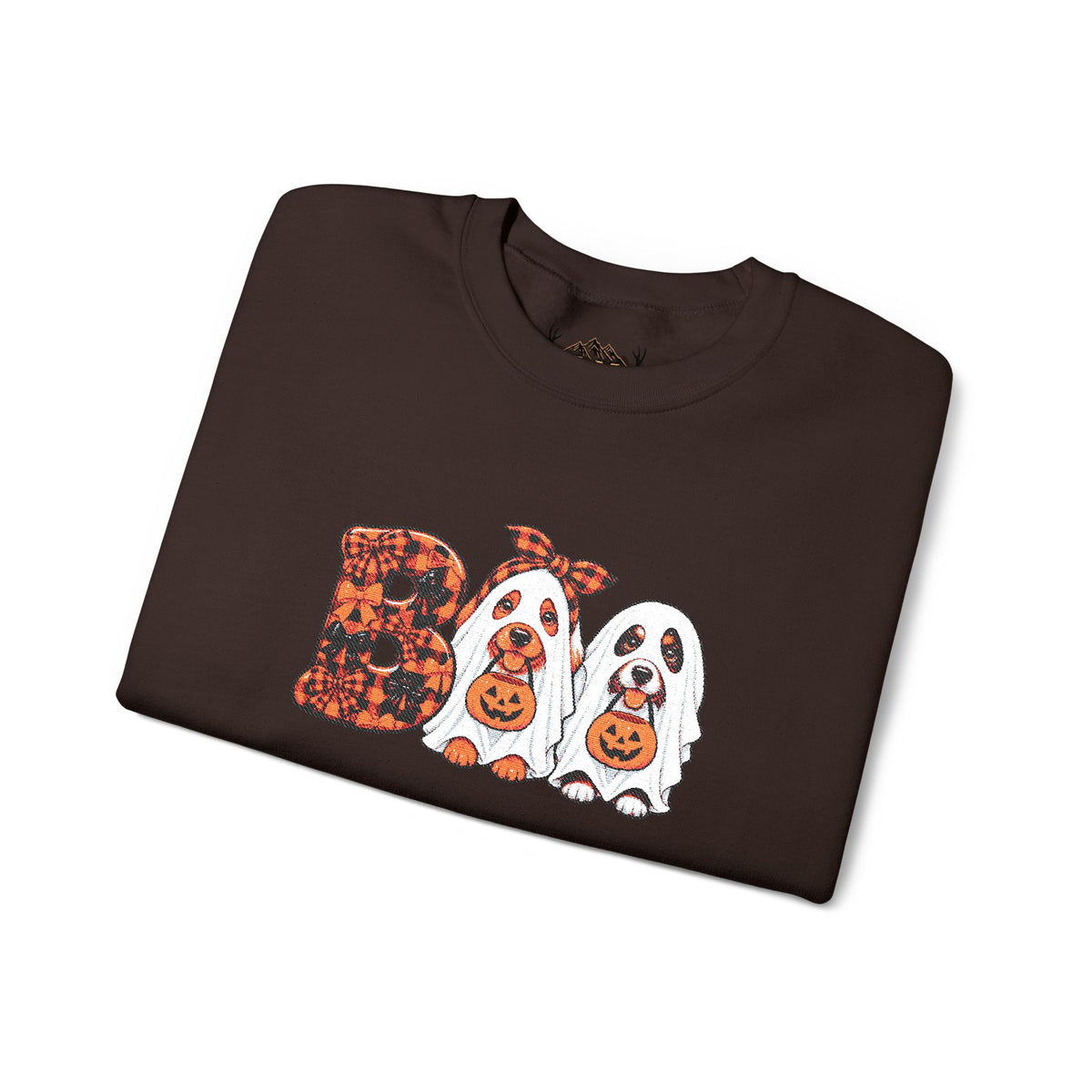 Dog Themed "BOO" Embroidered Crewneck Sweatshirt