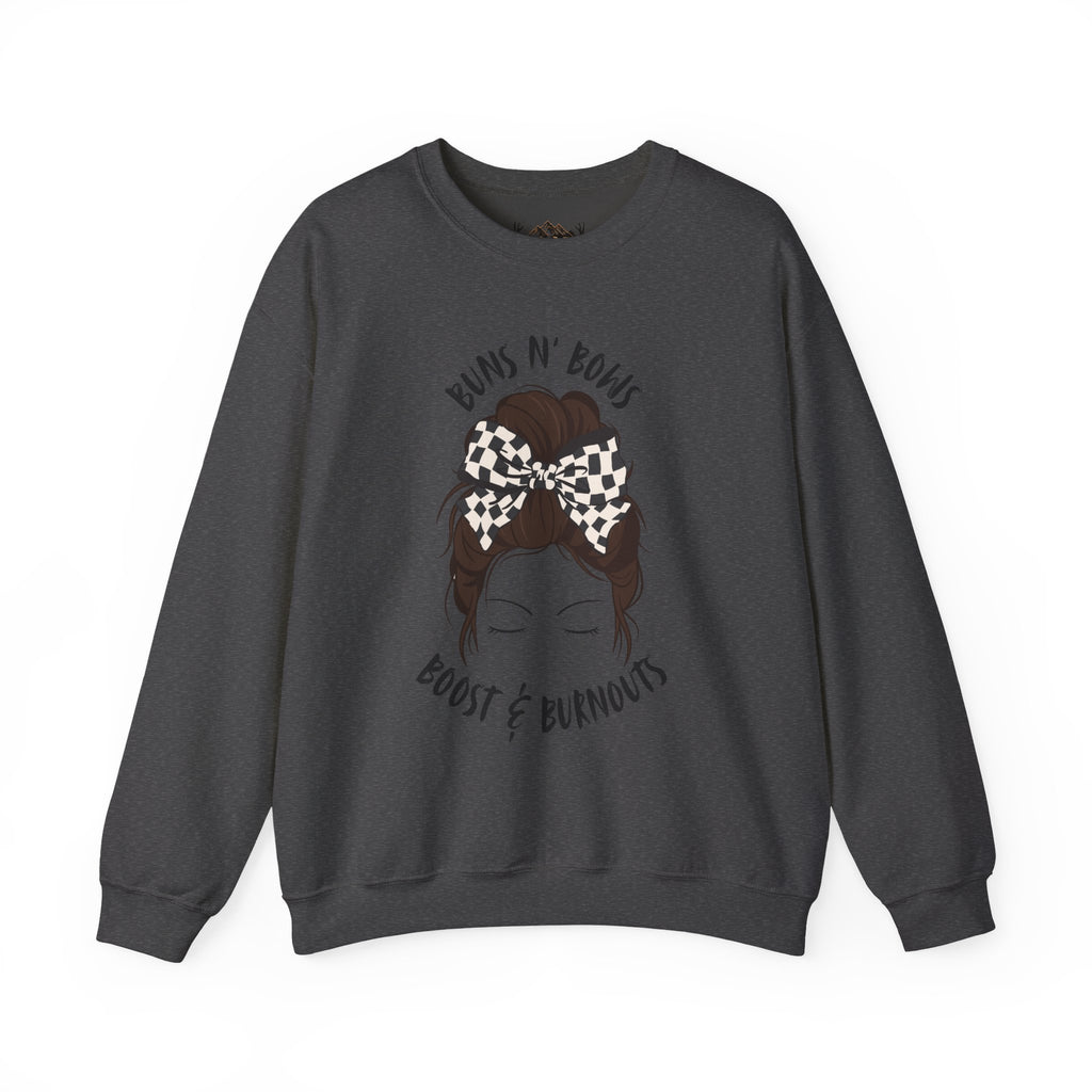 Buns N' Bows Boost & Burnouts Crewneck Sweatshirt