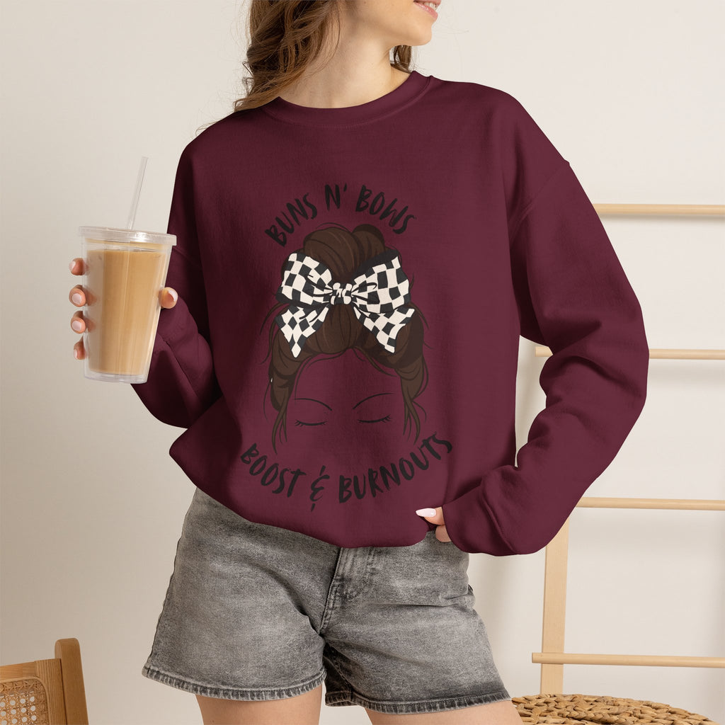 Buns N' Bows Boost & Burnouts Crewneck Sweatshirt