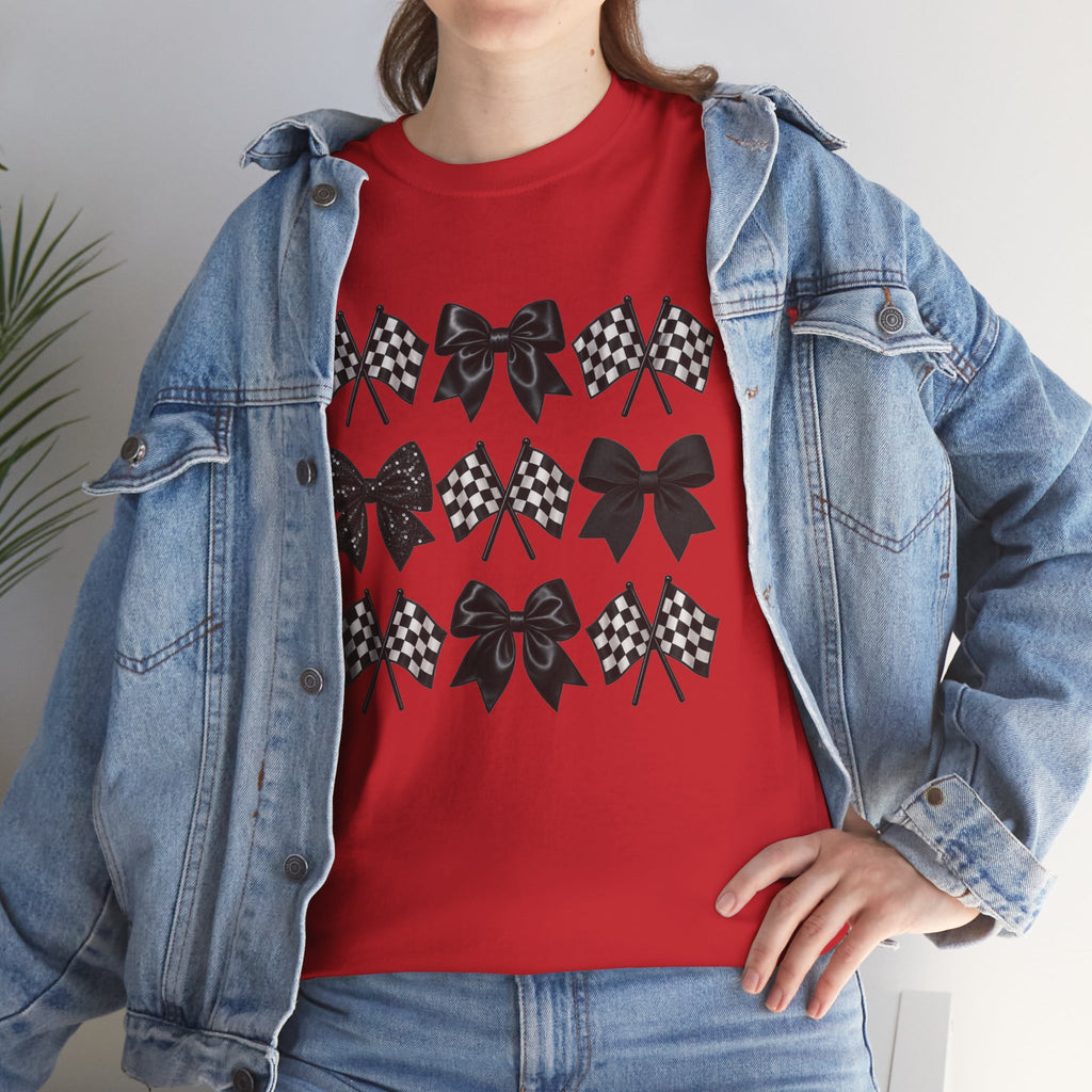 Bows & Racing Flag T-Shirt