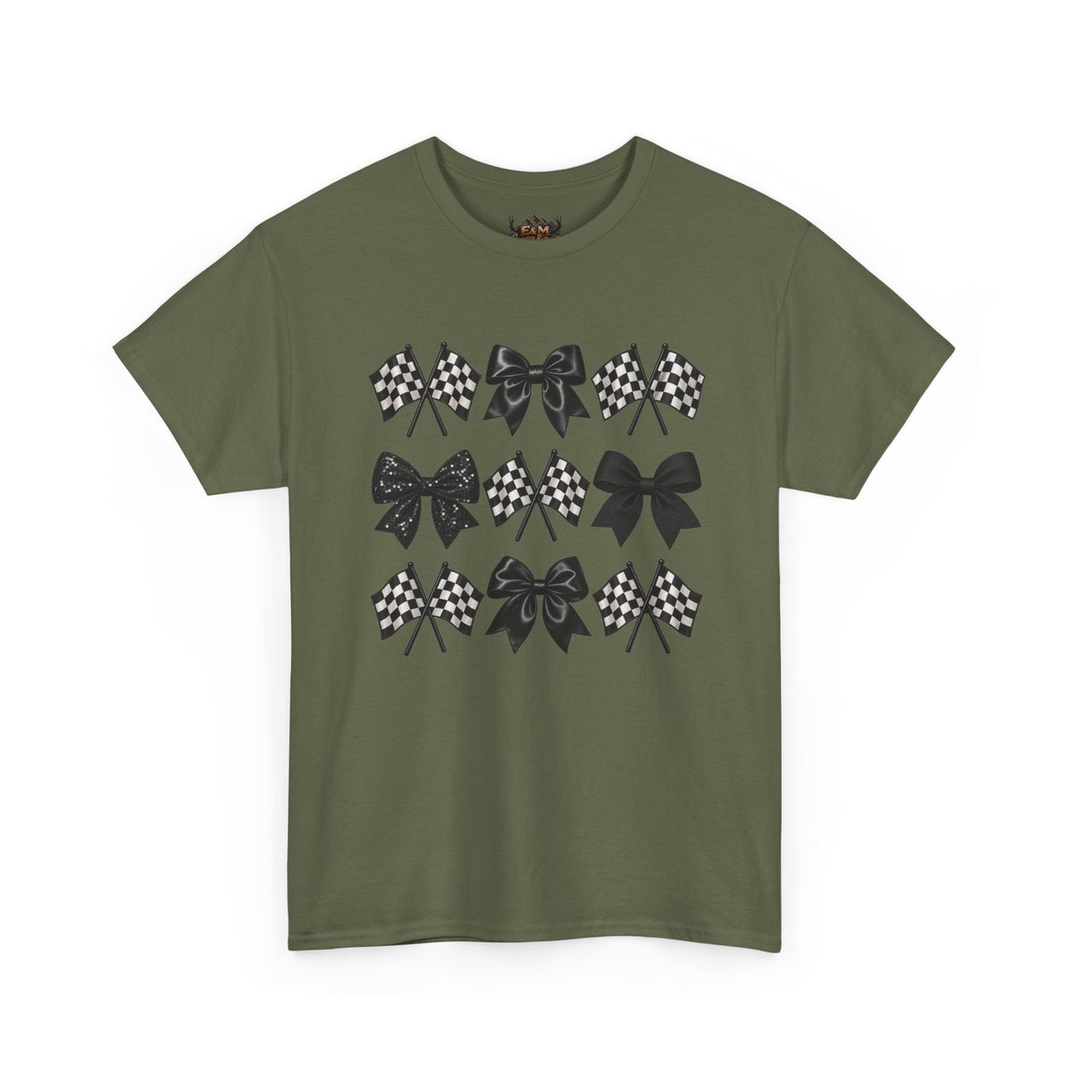 Bows & Racing Flag T-Shirt
