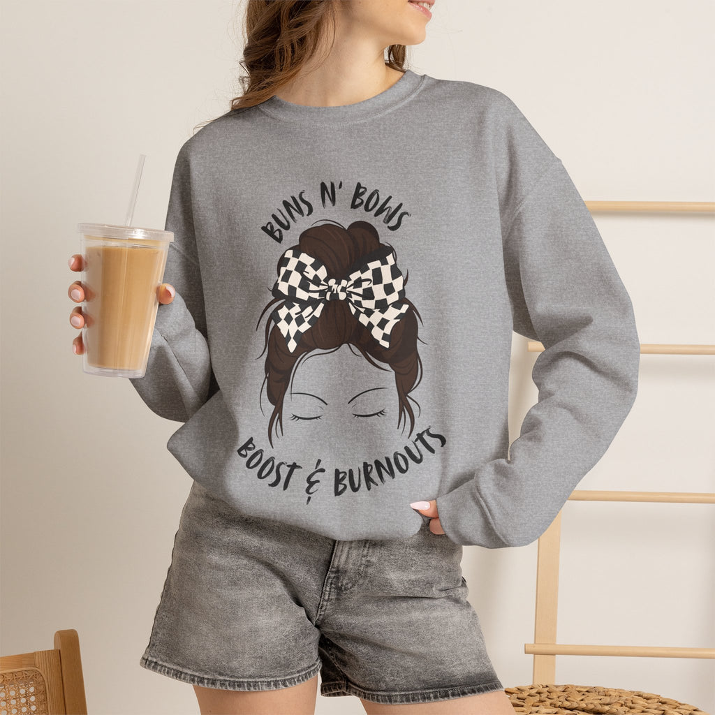 Buns N' Bows Boost & Burnouts Crewneck Sweatshirt