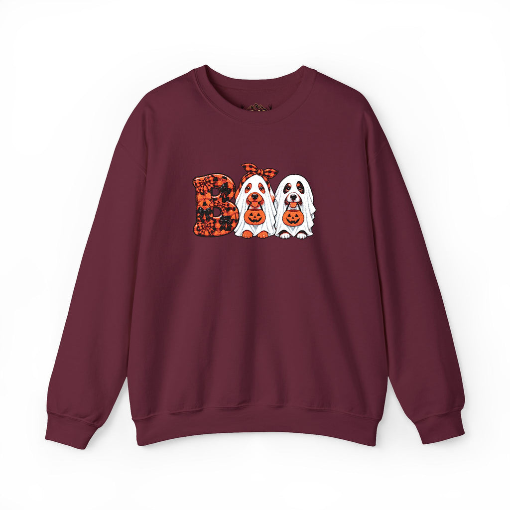 Dog Themed "BOO" Embroidered Crewneck Sweatshirt