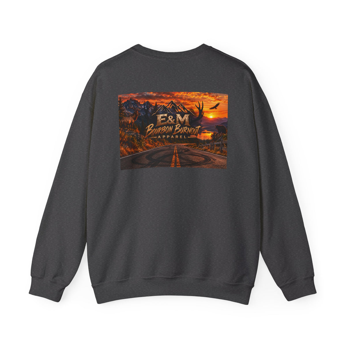 E&M Bourbon Burnout Apparel Crewneck Sweatshirt