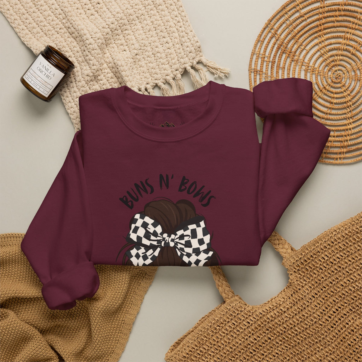 Buns N' Bows Boost & Burnouts Crewneck Sweatshirt