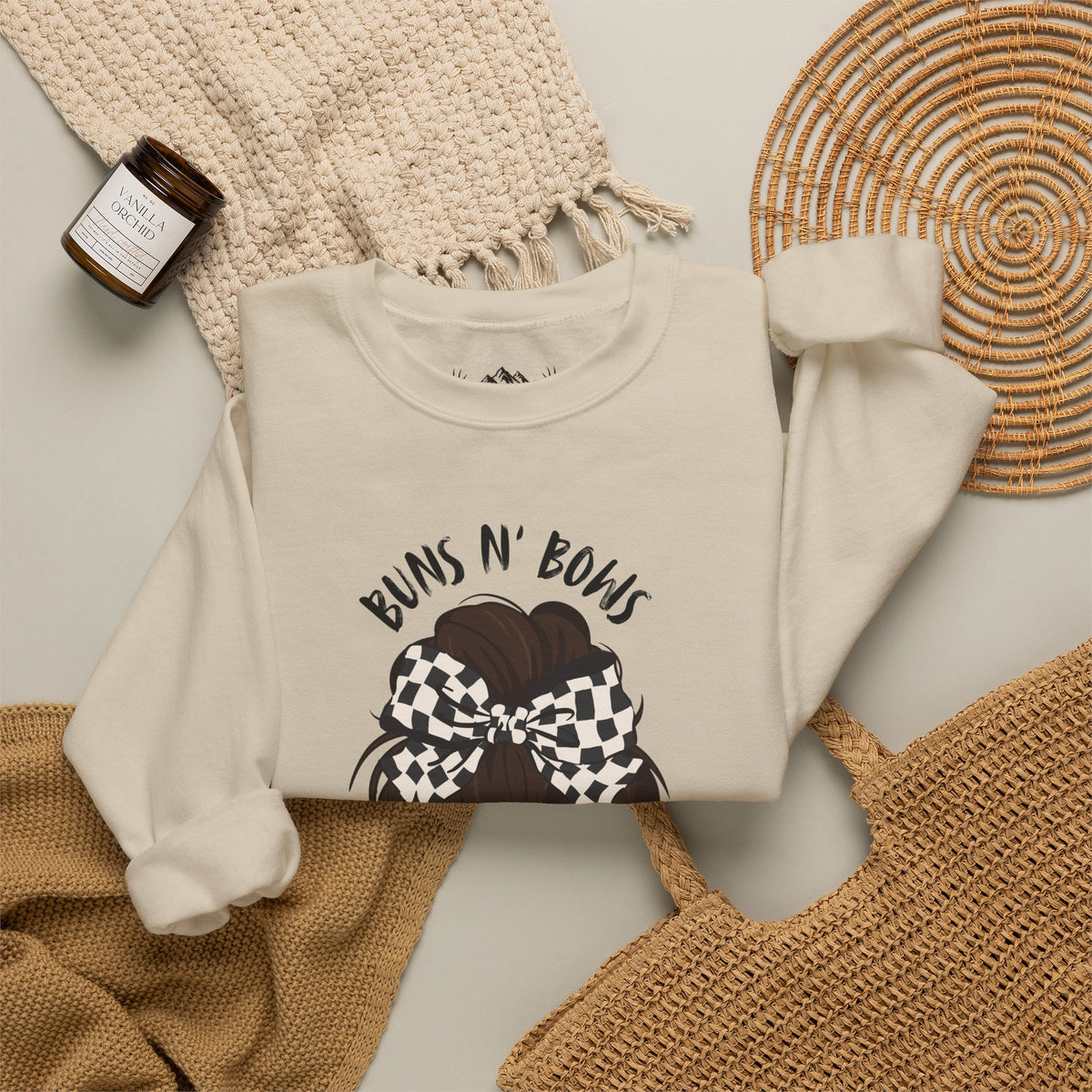 Buns N' Bows Boost & Burnouts Crewneck Sweatshirt