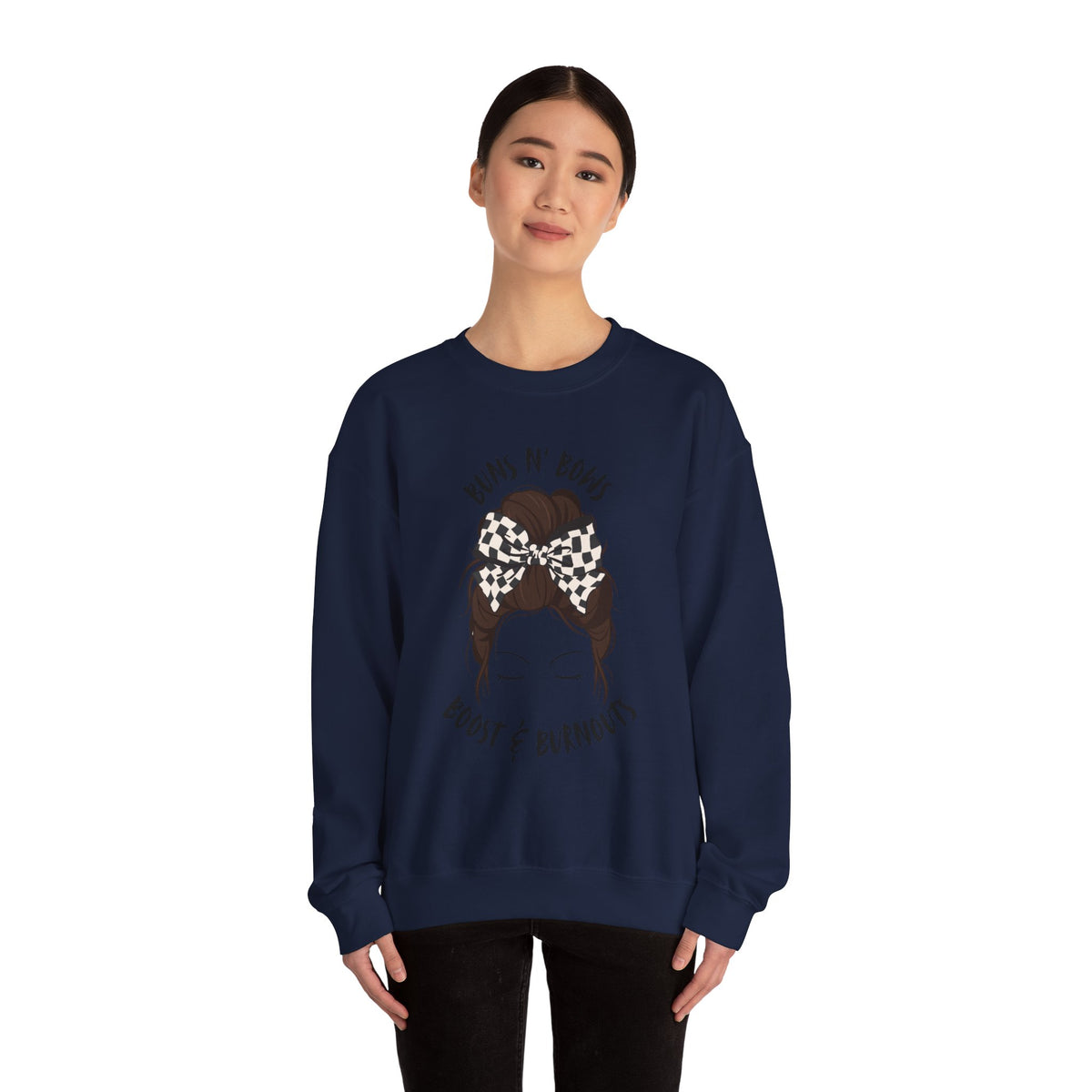 Buns N' Bows Boost & Burnouts Crewneck Sweatshirt