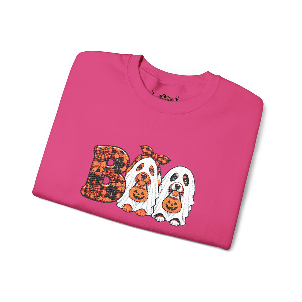 Dog Themed "BOO" Embroidered Crewneck Sweatshirt