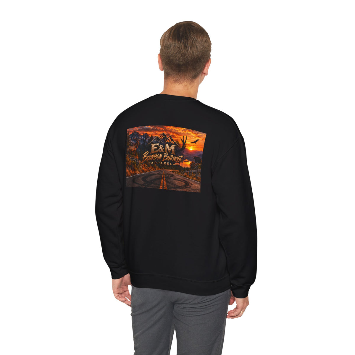 E&M Bourbon Burnout Apparel Crewneck Sweatshirt