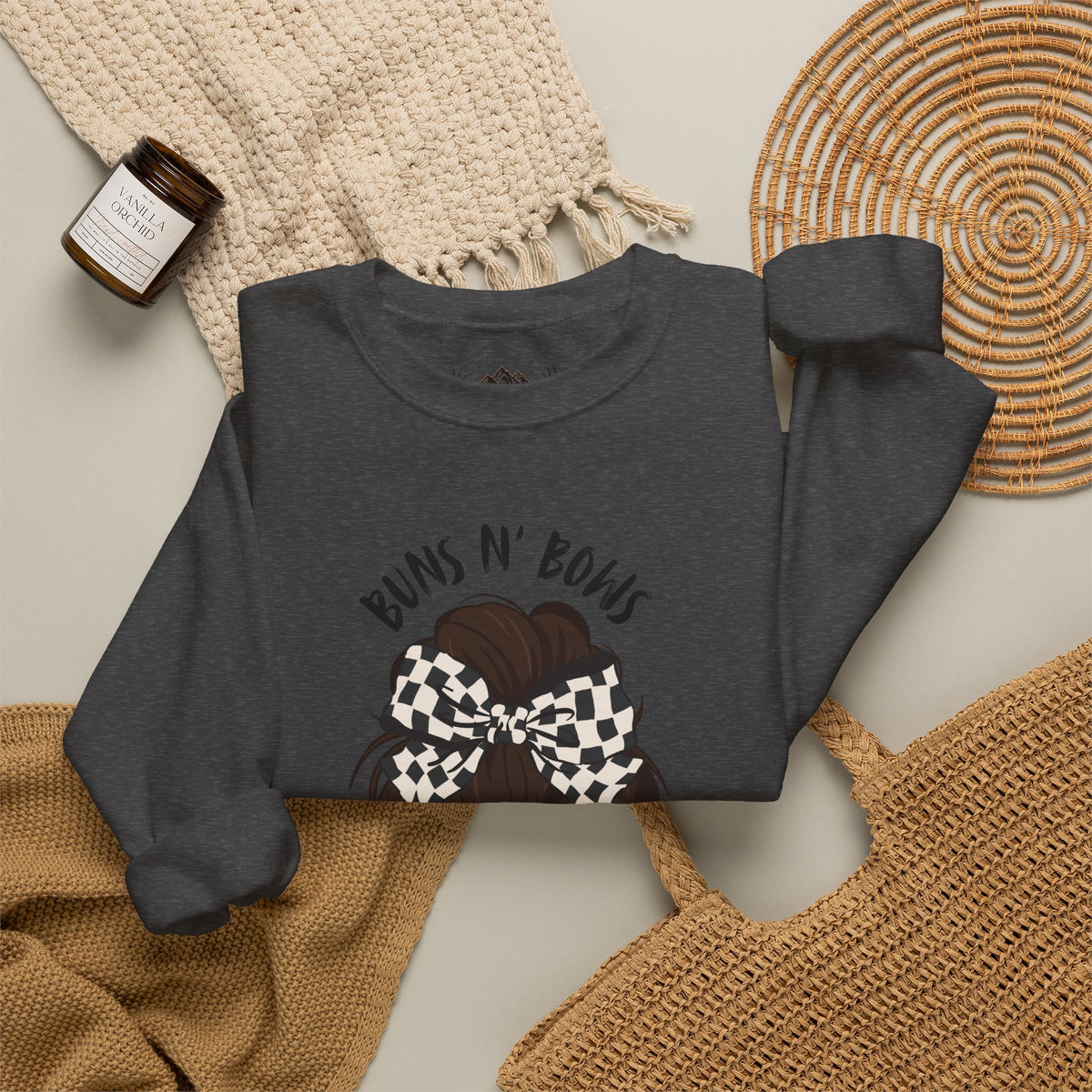 Buns N' Bows Boost & Burnouts Crewneck Sweatshirt