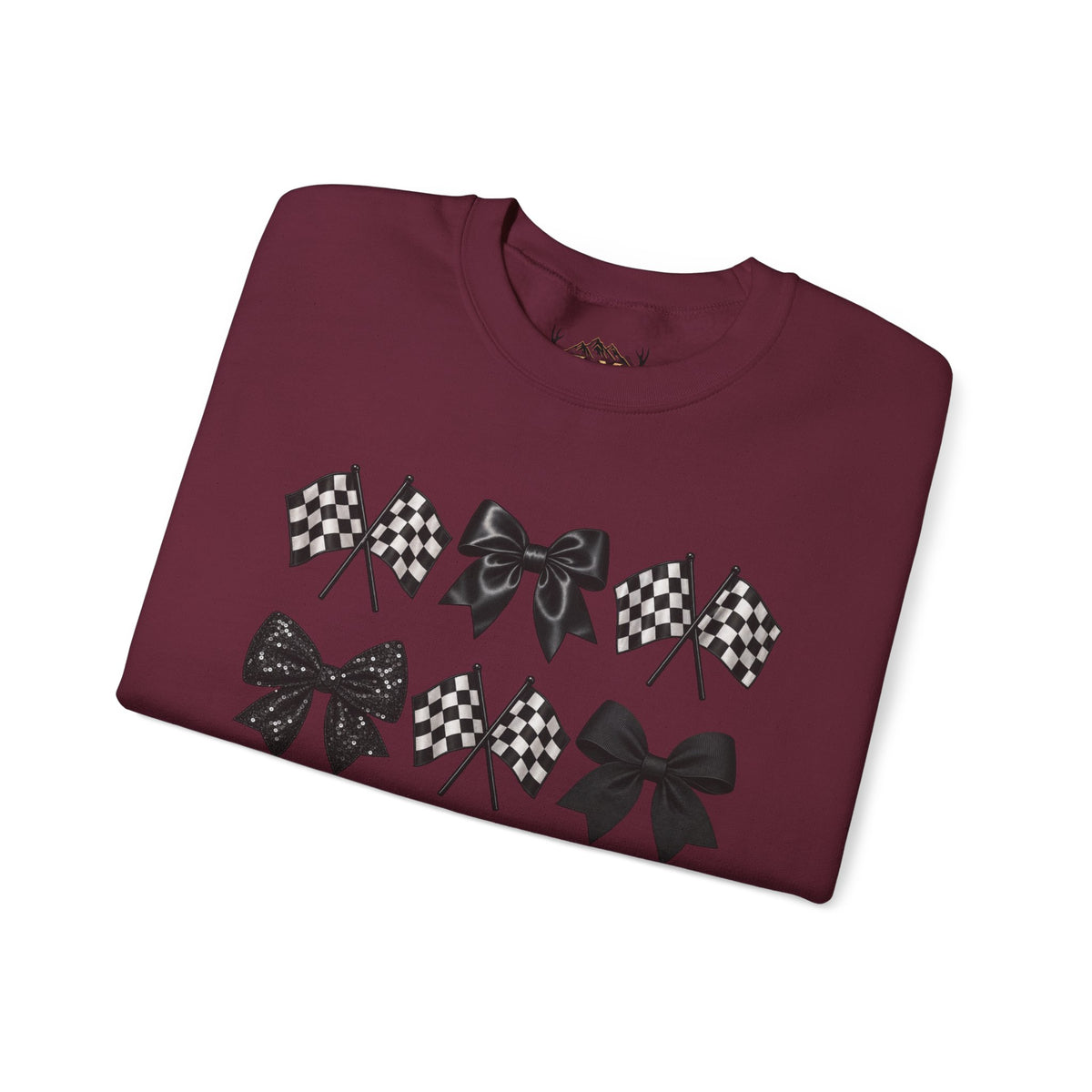 Bows & Racing Flag Crewneck Sweatshirt