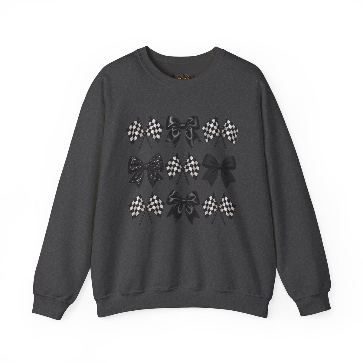 Bows & Racing Flag Crewneck Sweatshirt