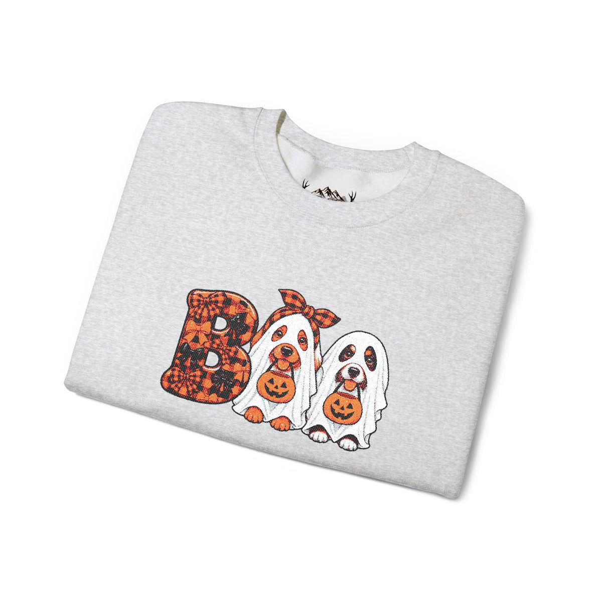 Dog Themed "BOO" Embroidered Crewneck Sweatshirt
