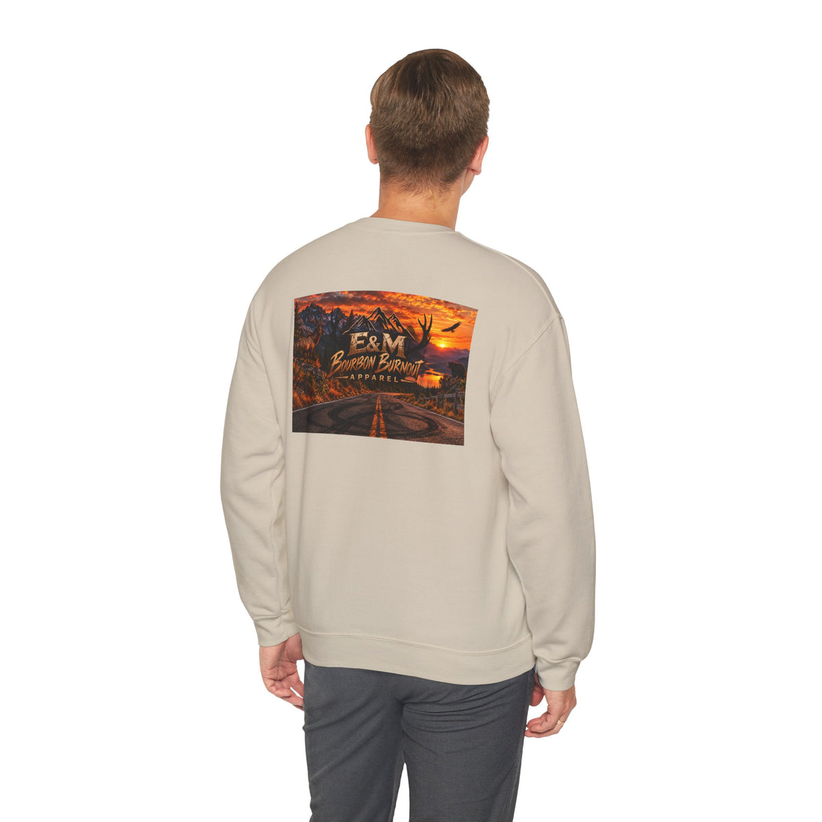 E&M Bourbon Burnout Apparel Crewneck Sweatshirt