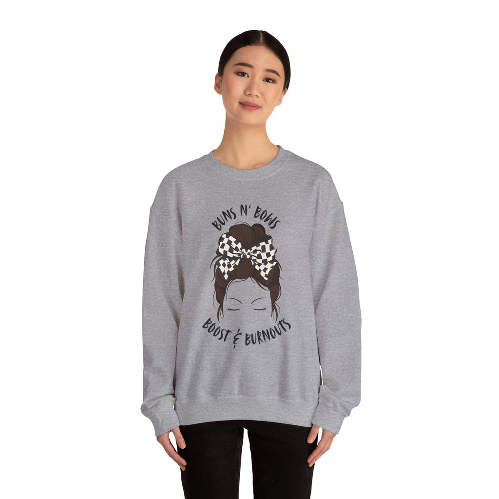 Buns N' Bows Boost & Burnouts Crewneck Sweatshirt
