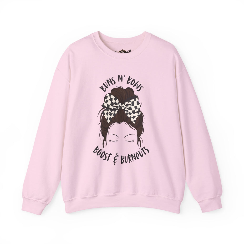 Buns N' Bows Boost & Burnouts Crewneck Sweatshirt