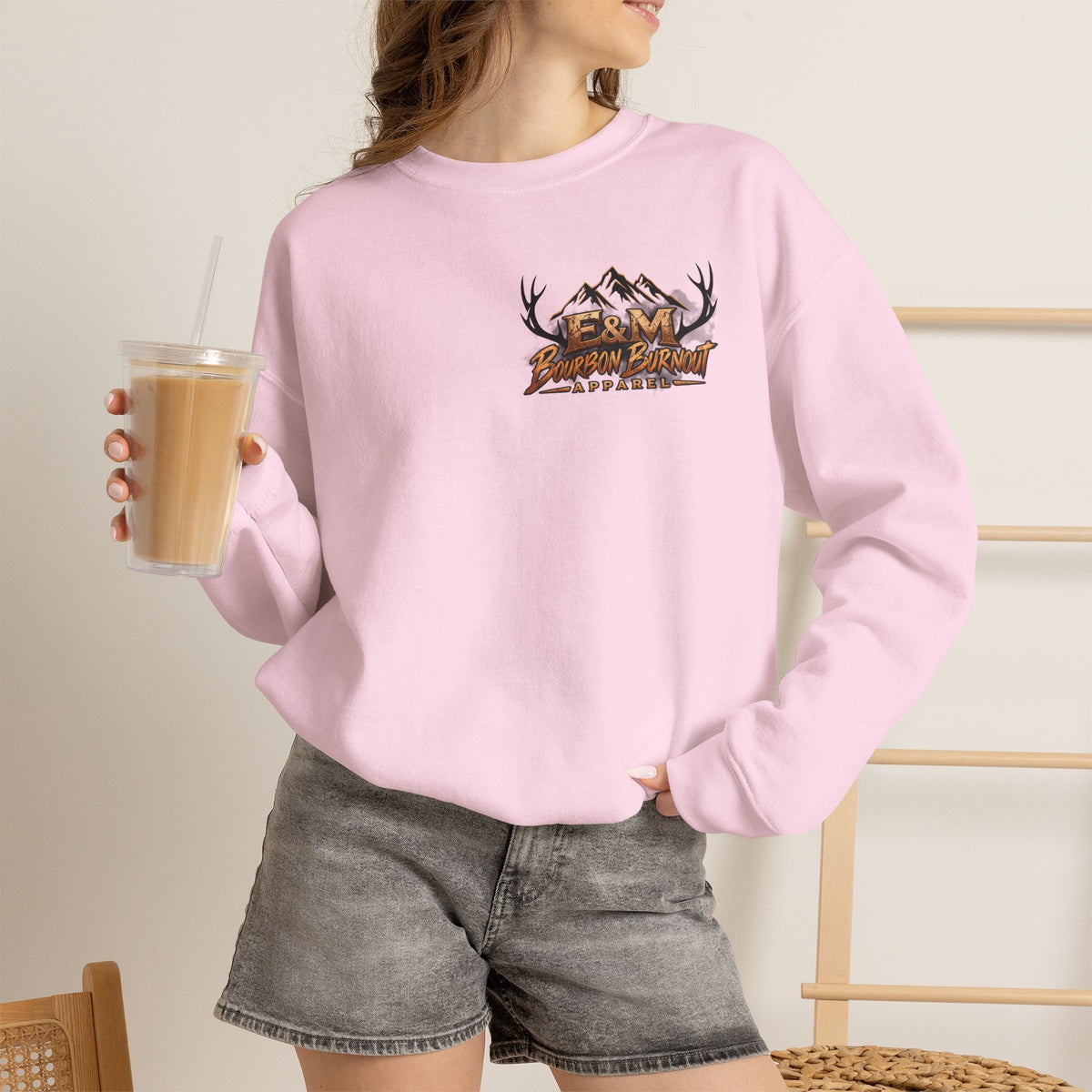 E&M Bourbon Burnout Apparel Crewneck Sweatshirt