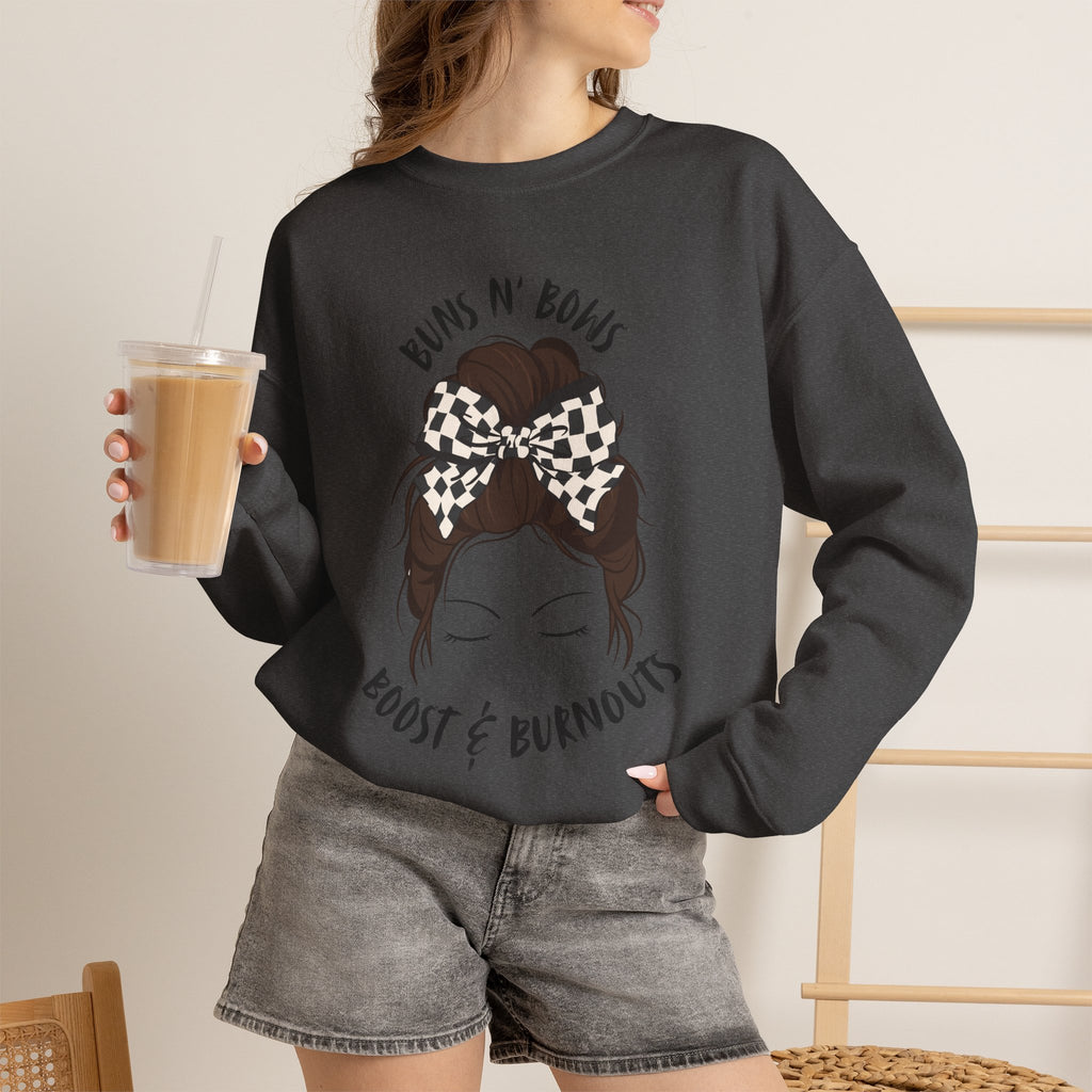 Buns N' Bows Boost & Burnouts Crewneck Sweatshirt