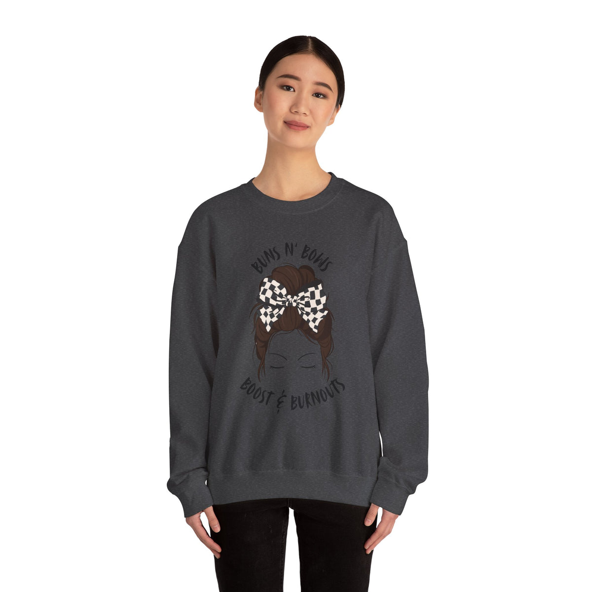 Buns N' Bows Boost & Burnouts Crewneck Sweatshirt