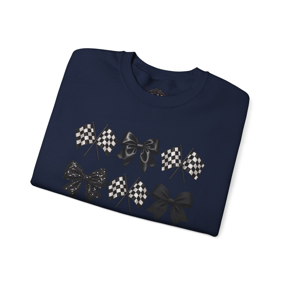 Bows & Racing Flag Crewneck Sweatshirt