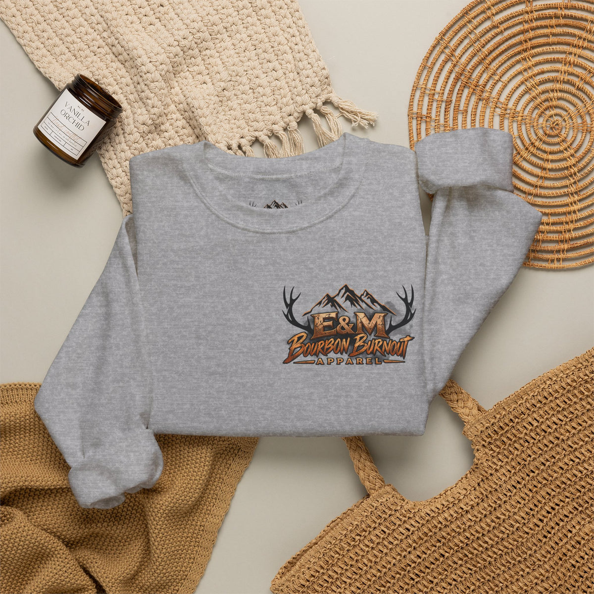 E&M Bourbon Burnout Apparel Crewneck Sweatshirt