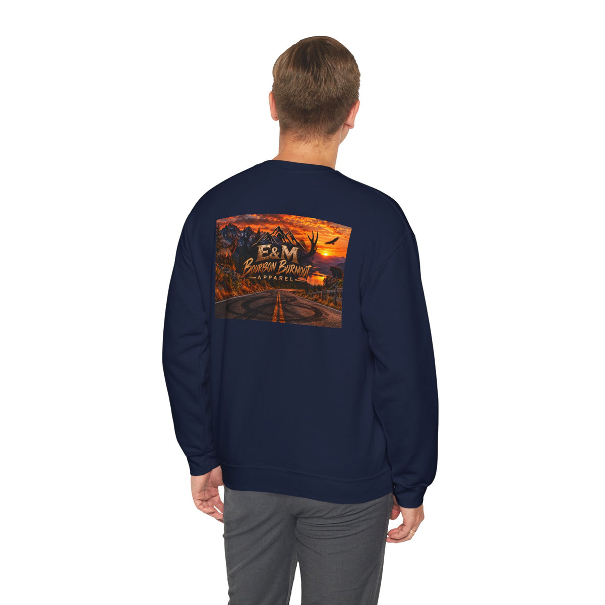 E&M Bourbon Burnout Apparel Crewneck Sweatshirt