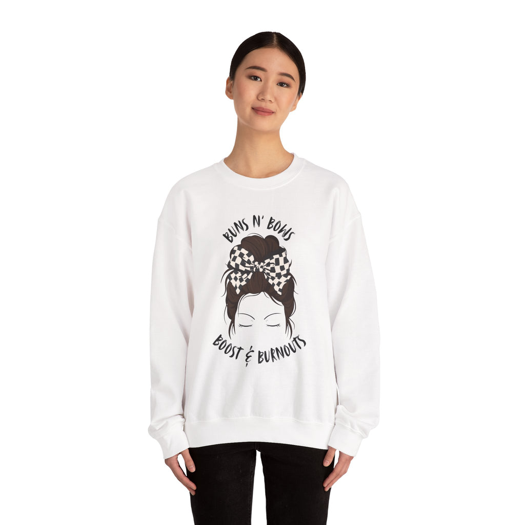 Buns N' Bows Boost & Burnouts Crewneck Sweatshirt