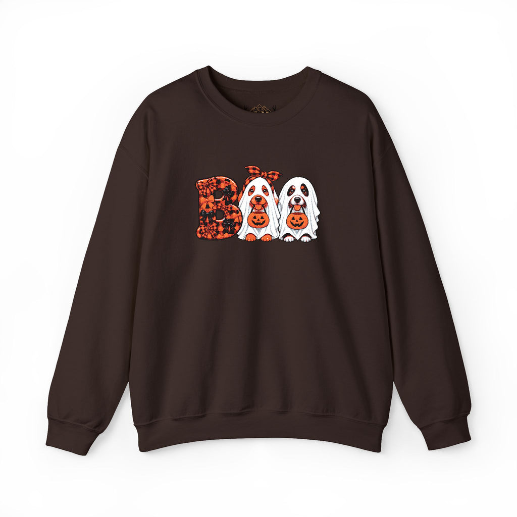 Dog Themed "BOO" Embroidered Crewneck Sweatshirt