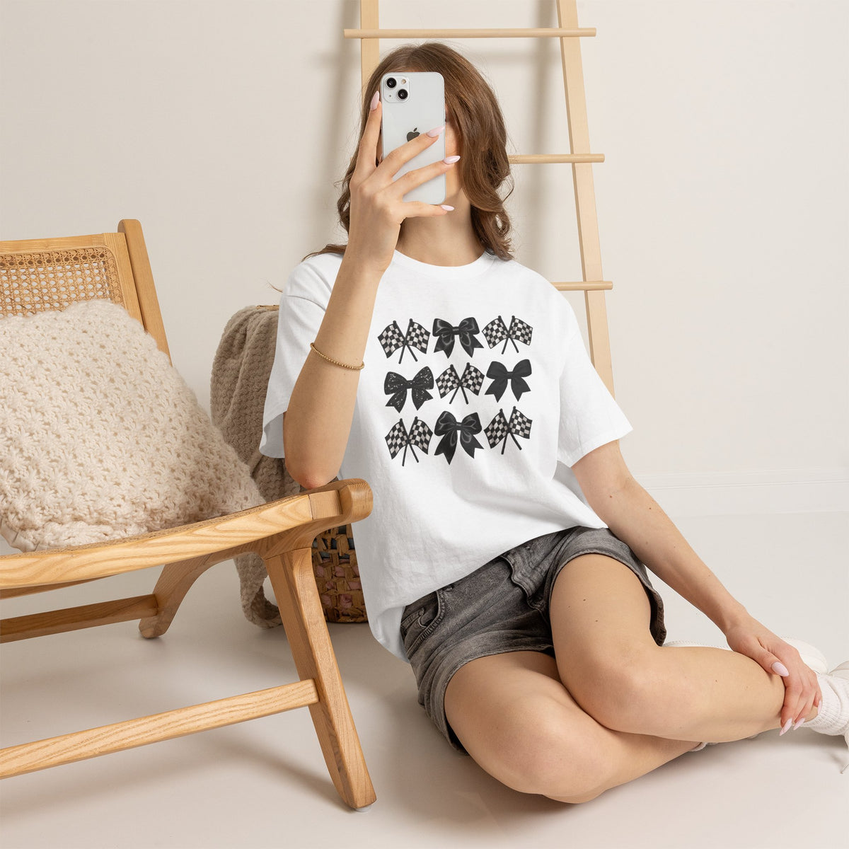 Bows & Racing Flag T-Shirt