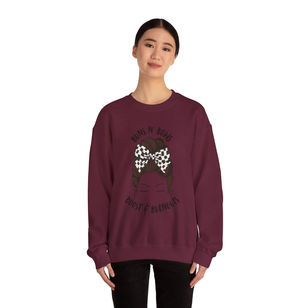 Buns N' Bows Boost & Burnouts Crewneck Sweatshirt