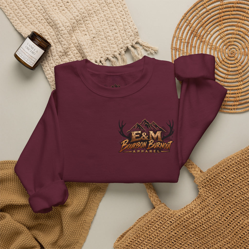 E&M Bourbon Burnout Apparel Crewneck Sweatshirt