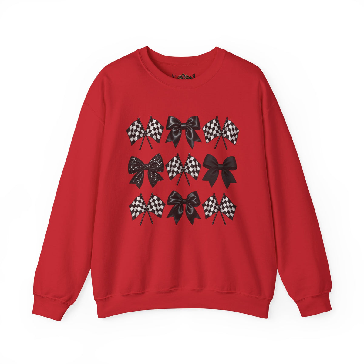 Bows & Racing Flag Crewneck Sweatshirt