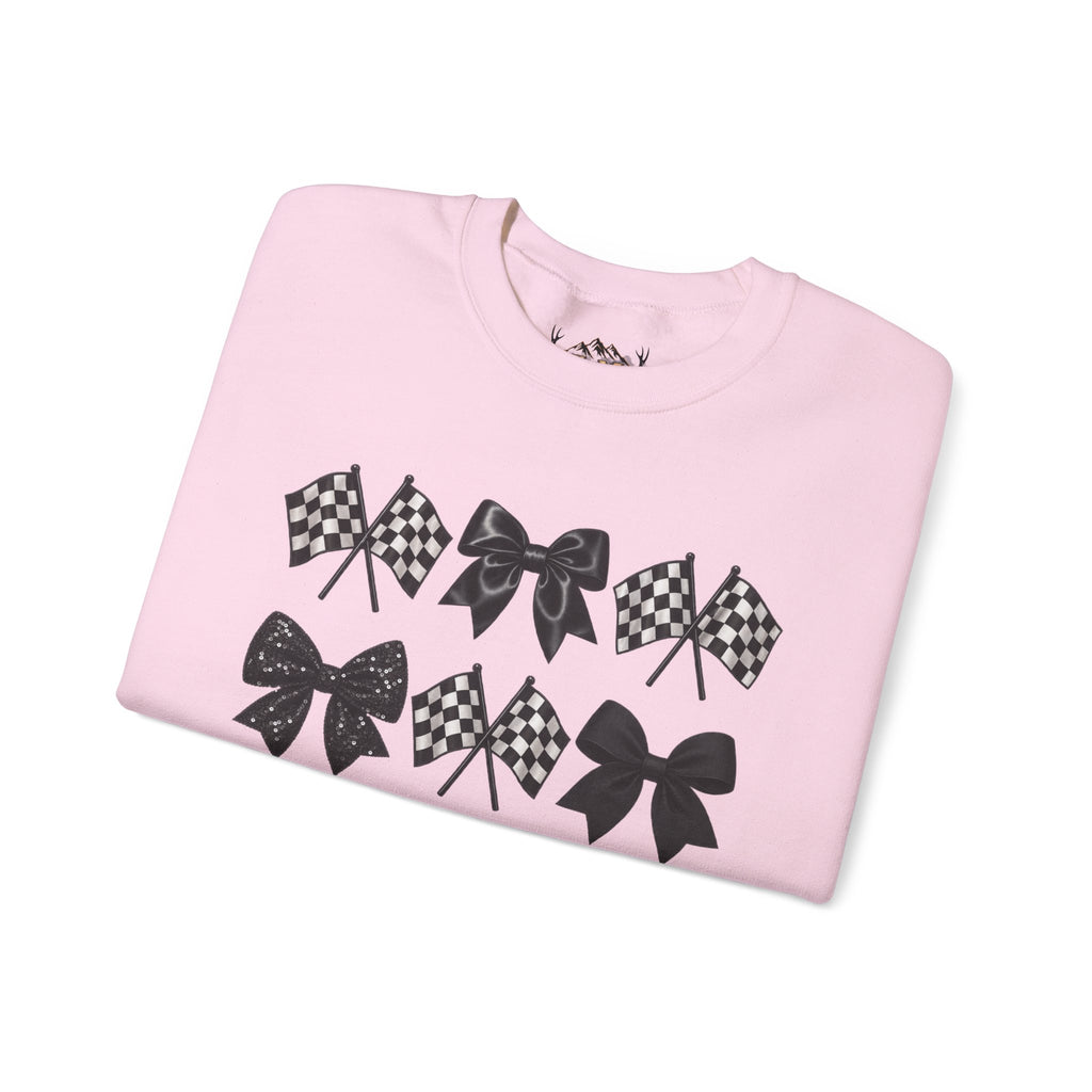 Bows & Racing Flag Crewneck Sweatshirt