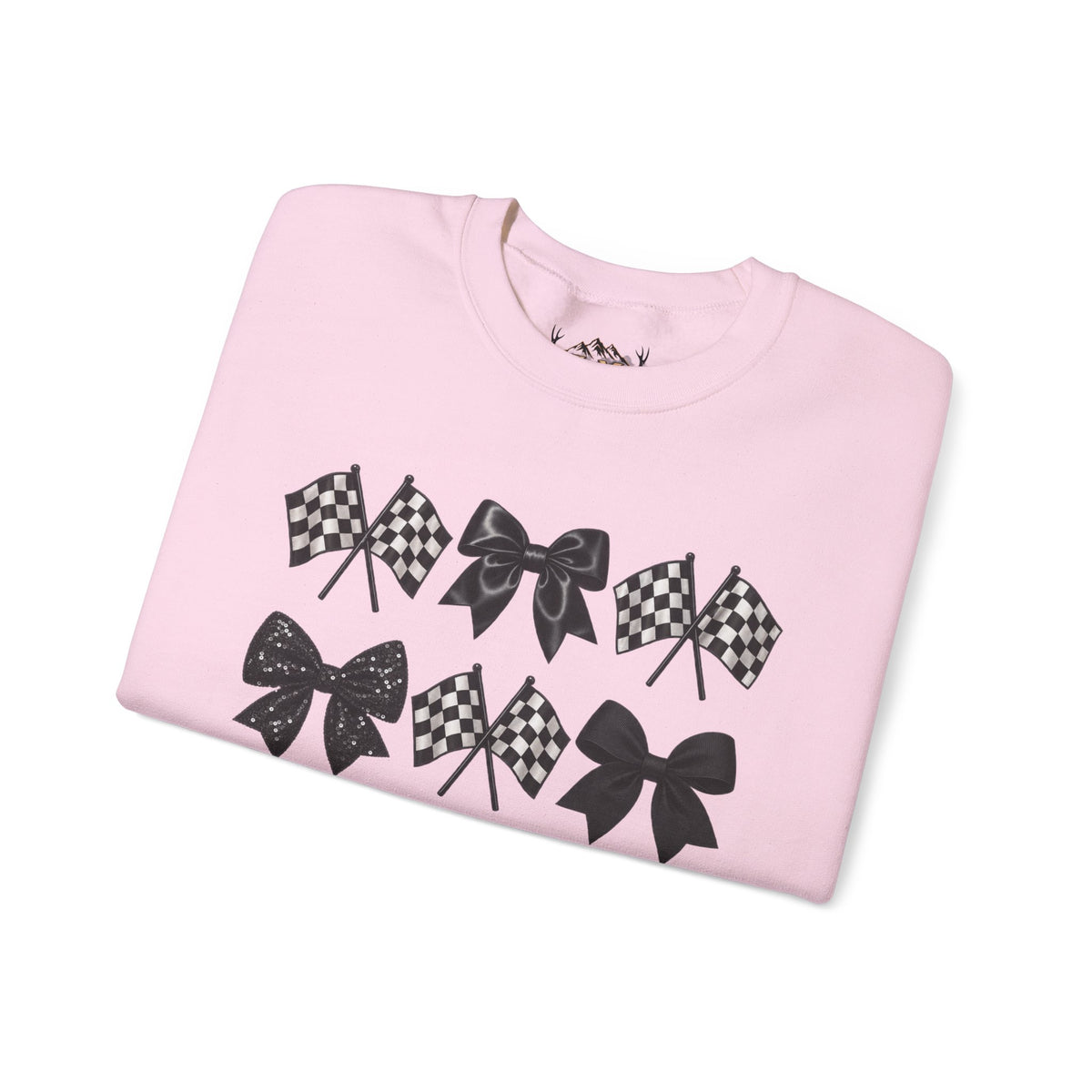 Bows & Racing Flag Crewneck Sweatshirt